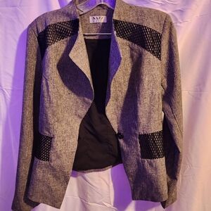 Grey and black Nazz Couture blazer. womens Size Medium. Excellent used Condition